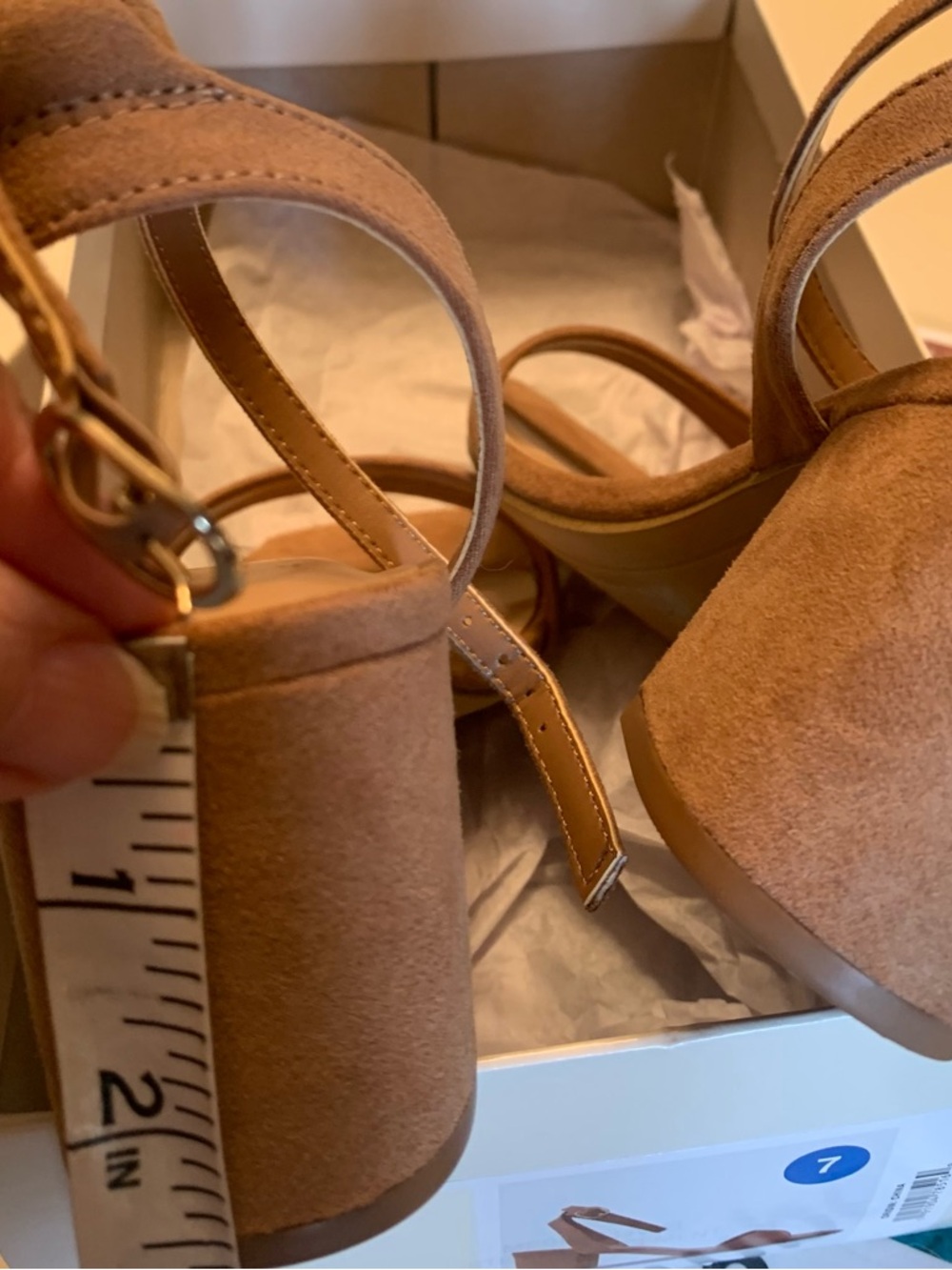 a new day Tan Suede Ankle-Strap Block Heels - Picture 3 of 4